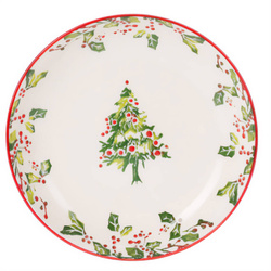 Karácsonyi mély tányér kőedényből, Ø 21 cm
