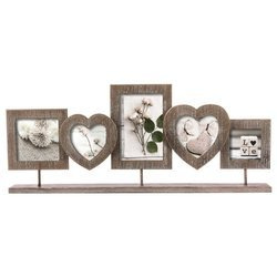 Fából készült keret öt fényképhez, gyönyörű keretezés a fényképekhez.