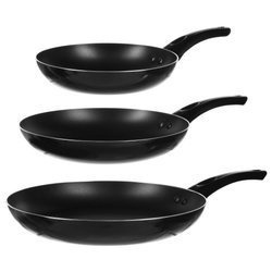 Alumínium serpenyőkészlet, 3 az 1-ben, fekete