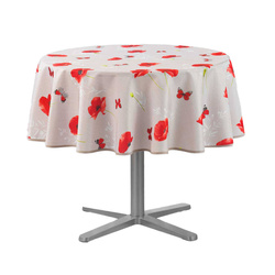 Kerek asztalterítő SWEET POPPY, mák mintával, Ø 180 cm