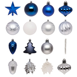 Karácsonyi díszek és díszítések készlete, 60 darab