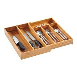 Állítható evőeszköztartó 26-49 cm, bambusz, KESPER