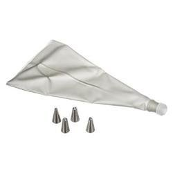 Cukrászsák + 4 fúvóka, alumínium, készlet