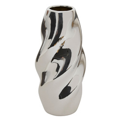 Ezüst TWISTED SKY váza, kerámia, magassága 21 cm