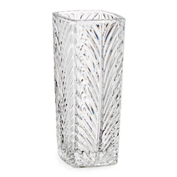 Négyzet alakú váza kristálymintával, 15 cm