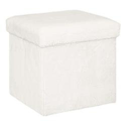 Ezzio tárolós puff, boucle hatású anyag, magasság 38 cm