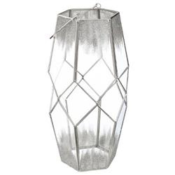 HEXAGON lámpás gyertyához, ezüst színű