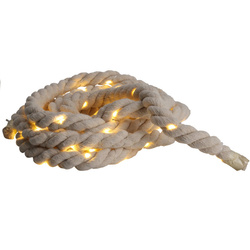 Juta zsinóron lévő LED lámpák, 60 lámpa, 4 m