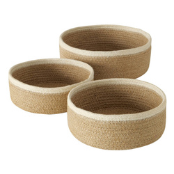 Cunas dekoratív kosarak, 3 darab, juta
