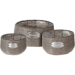 Kerek virágcserép készlet, 3 db, különböző méretekben