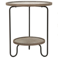 Kávézóasztal polccal, Ø 48 cm