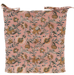 Kötött székpárna, virágmintás, 100% pamut, 40 x 40 cm