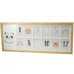 12 képes fali keret gyerekszobába, 25 x 60 x 1,8 cm