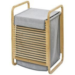 Bambusz vázzal és fogantyúkkal ellátott mosószeres tároló, 40 x 60 x 35 cm, WENKO