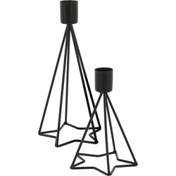 Fekete csillag alakú gyertyatartók készlete