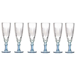 Színes lábú pezsgőspohár, 170 ml, 6 db