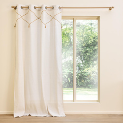 Ablakfüggöny juta dekorral, 140 x 240 cm, LACIA