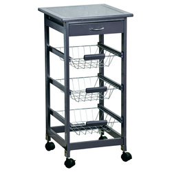 Mobil konyhai bárszekrény fiókkal és kosarakkal, 36 x 77 cm