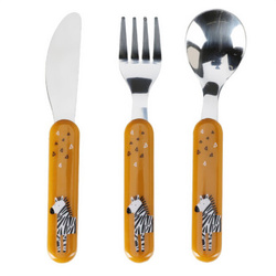 Gyerek evőeszköz készlet műanyag nyéllel, 3 részes