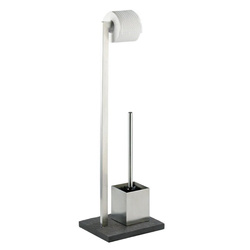 WC-papírtartó és WC-kefe, SLATE ROCK - 2 az 1-ben, WENKO