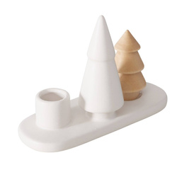 NEVIA egyetlen gyertya tartó, kőből és porcelánból készült karácsonyfák