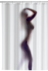 Zuhanyfüggöny, textil, szexi sziluett mintával, 180x200 cm, WENKO