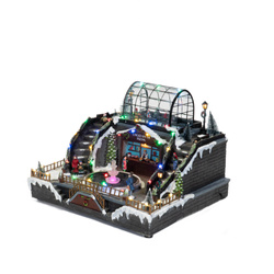 Karácsonyi jelenet, LED világítással rendelkező korcsolyapálya