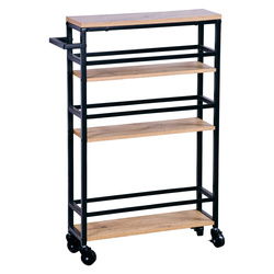 Keskeny konyhai bárszekrény fogantyúval és fa polcokkal, 81 x 50 x 15 cm