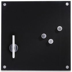 Üveg mágneses tábla MEMO + 3 mágnes, 40x40 cm, ZELLER, sötétszürke