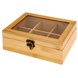 Bambusz tea doboz teafilterekhez - 6 rekesz