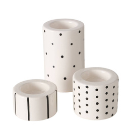 Mercuries kerámia gyertyatartók, tea gyertya, 3 darab