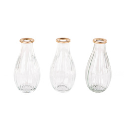 3 darab 14 cm-es üvegvázák egy virágnak.