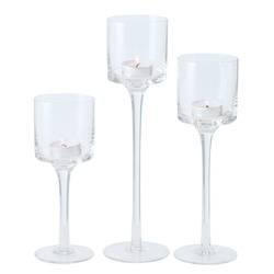 Üveg gyertyatartók, három magasságban, AROSA