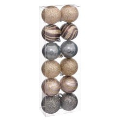 Többszínű díszgömbök különböző kivitelben, Ø 4 cm, 12 db.