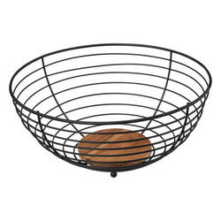 Fém gyümölcskosár, fekete, Ø 28 cm
