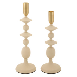 GEMINI 2-részes gyertyatartó-készlet fémből, 29 cm & 33 cm magas