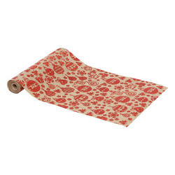 Karácsonyi mintás asztalterítő, juta, 28 x 300 cm