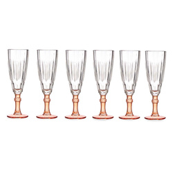 Színes lábú pezsgőspohár, 170 ml, 6 db