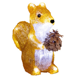 Kültéri fénydísz, akril mókus, 20 LED