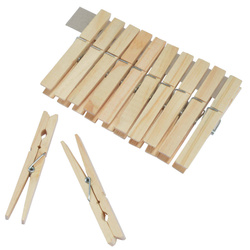 Természetes fából készült csipeszek, 12 db.