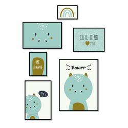 Poszterek gyerekszobába THE KING OF THE JUNGLE, 6 keret