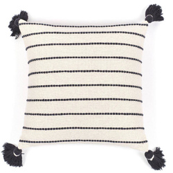 Pomponos párna, pöttyös vonallal, pamut, 45 x 45 cm