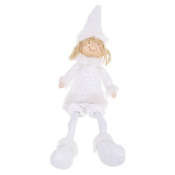 Karácsonyi dekoráció, manó plüssfigura, magassága 55 cm