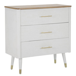 Arany részletekkel ellátott komód, 3 fiókkal.