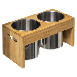 Fém tárolók + bambusz állvány