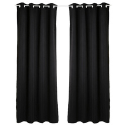Függöny sötétítő gyűrűs 135 x 240 cm, 2 darabos szett, fekete