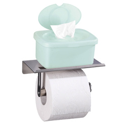 WC-papír tartó polccal, rozsdamentes acél