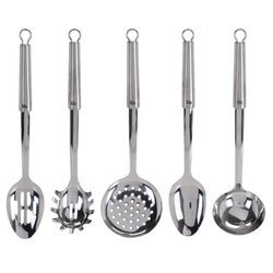 Konyhai kiegészítők fogantyúval, rozsdamentes acél, 6 darabos