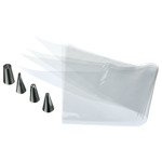 Süteménydíszítő készlet: 4 vég és 20 eldobható tasak