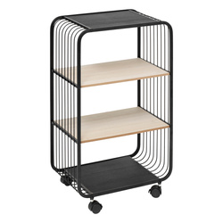 Mobil fém polc NOIR, 3 szintes, 43,3 x 28 x 74 cm